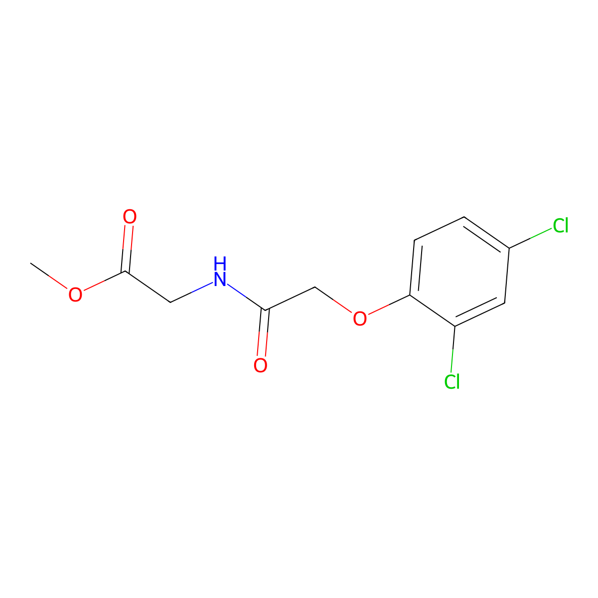 methyl N-[(2,4-dichlorophenoxy)acetyl]glycinate molecular structure, CAS 80913-67-3