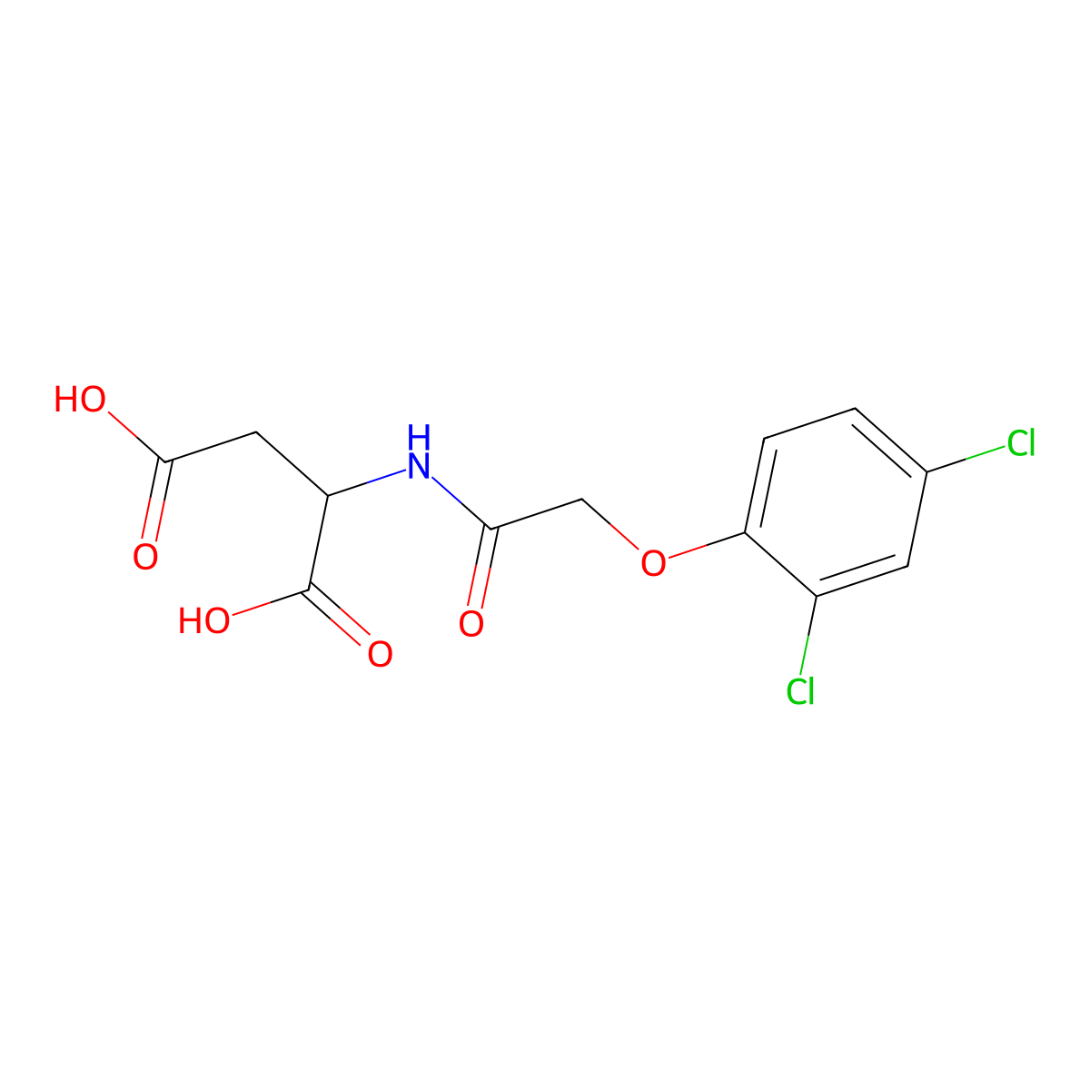 2-[2-(2,4-Dichlorophenoxy)acetylamino]butanedioic acid molecular structure, CAS 80913-72-0