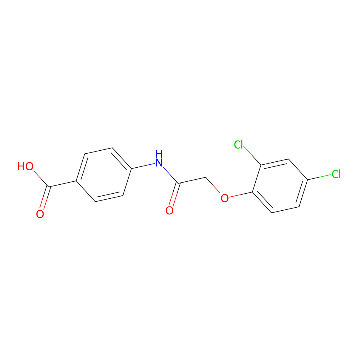 4-{[(2,4-Dichlorophenoxy)acetyl]amino}benzoic acid molecular structure, CAS 80913-75-3