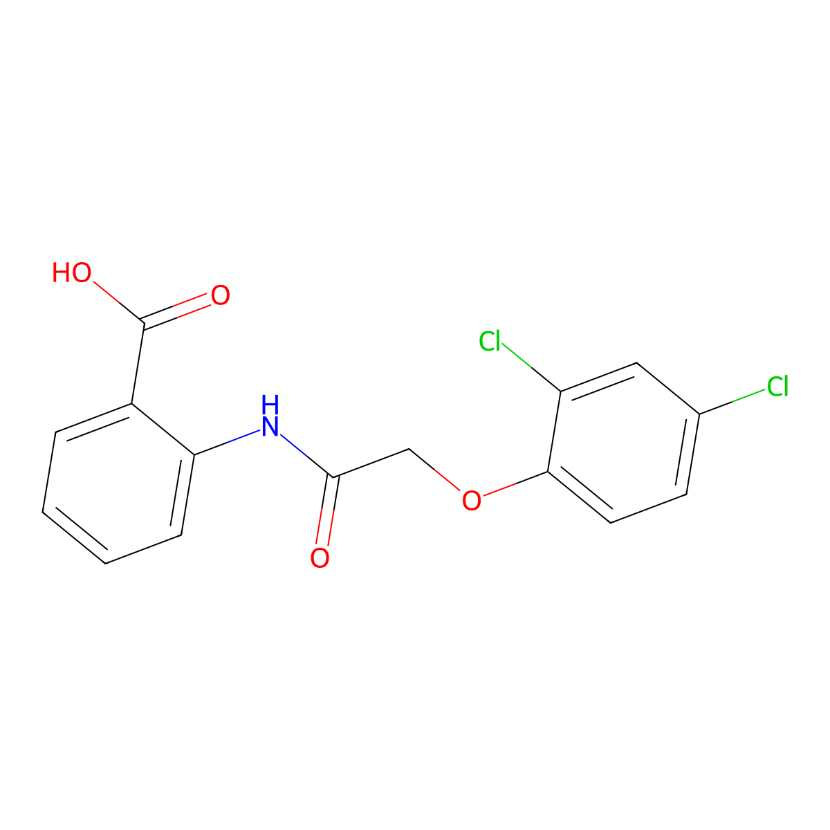 2-[2-(2,4-Dichlorophenoxy)acetamido]benzoic acid molecular structure, CAS 80913-76-4