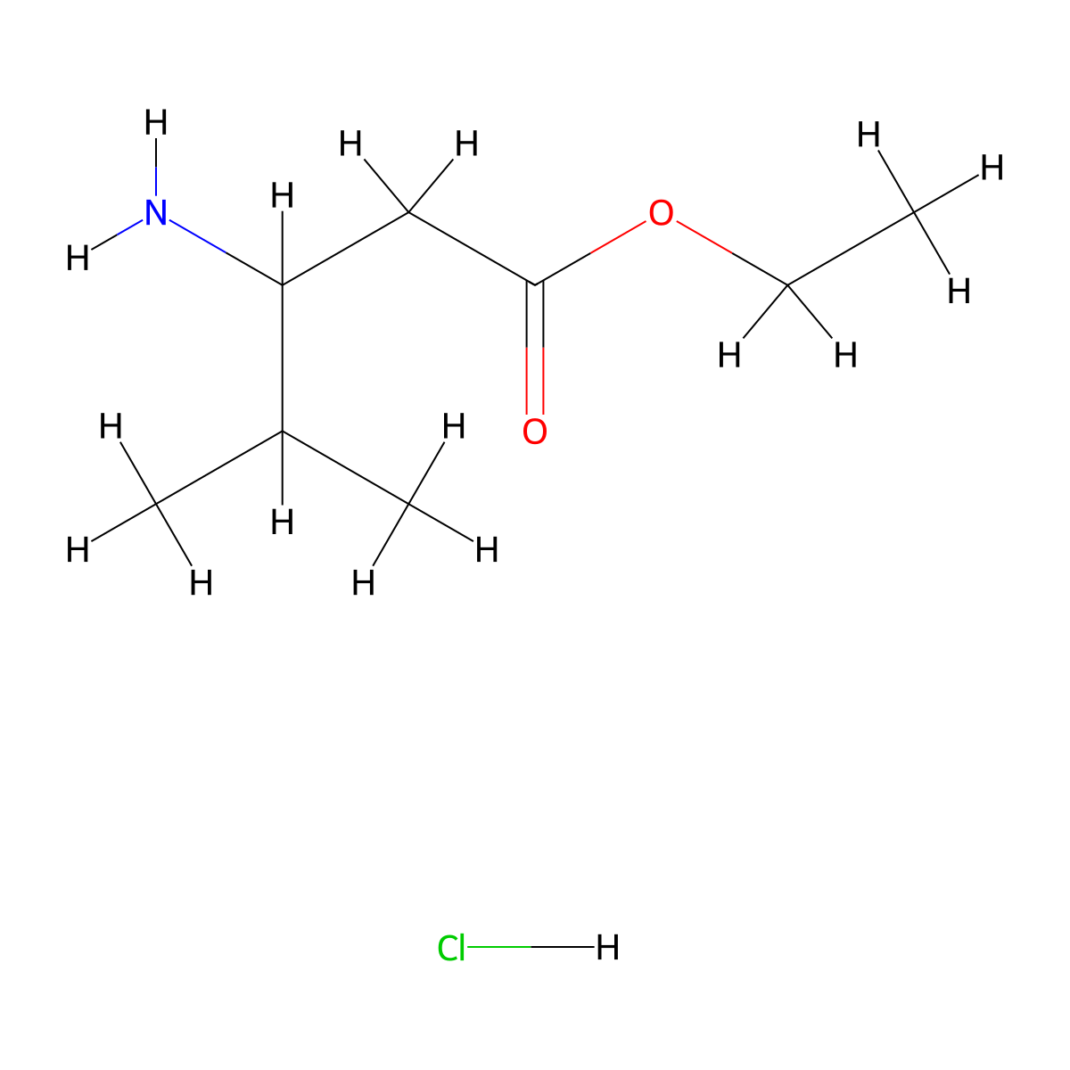 Ethyl 3-amino-4-methylpentanoate hydrochloride molecular structure, CAS 80914-30-3
