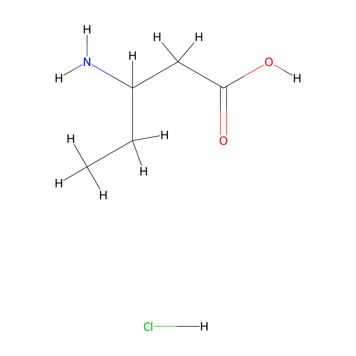3-Aminopentanoic acid--hydrogen chloride (1/1) molecular structure, CAS 80914-37-0