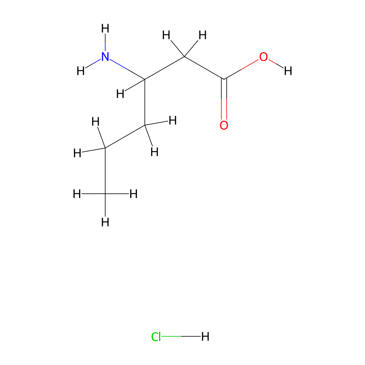 3-Aminohexanoic acid hydrochloride molecular structure, CAS 80914-38-1