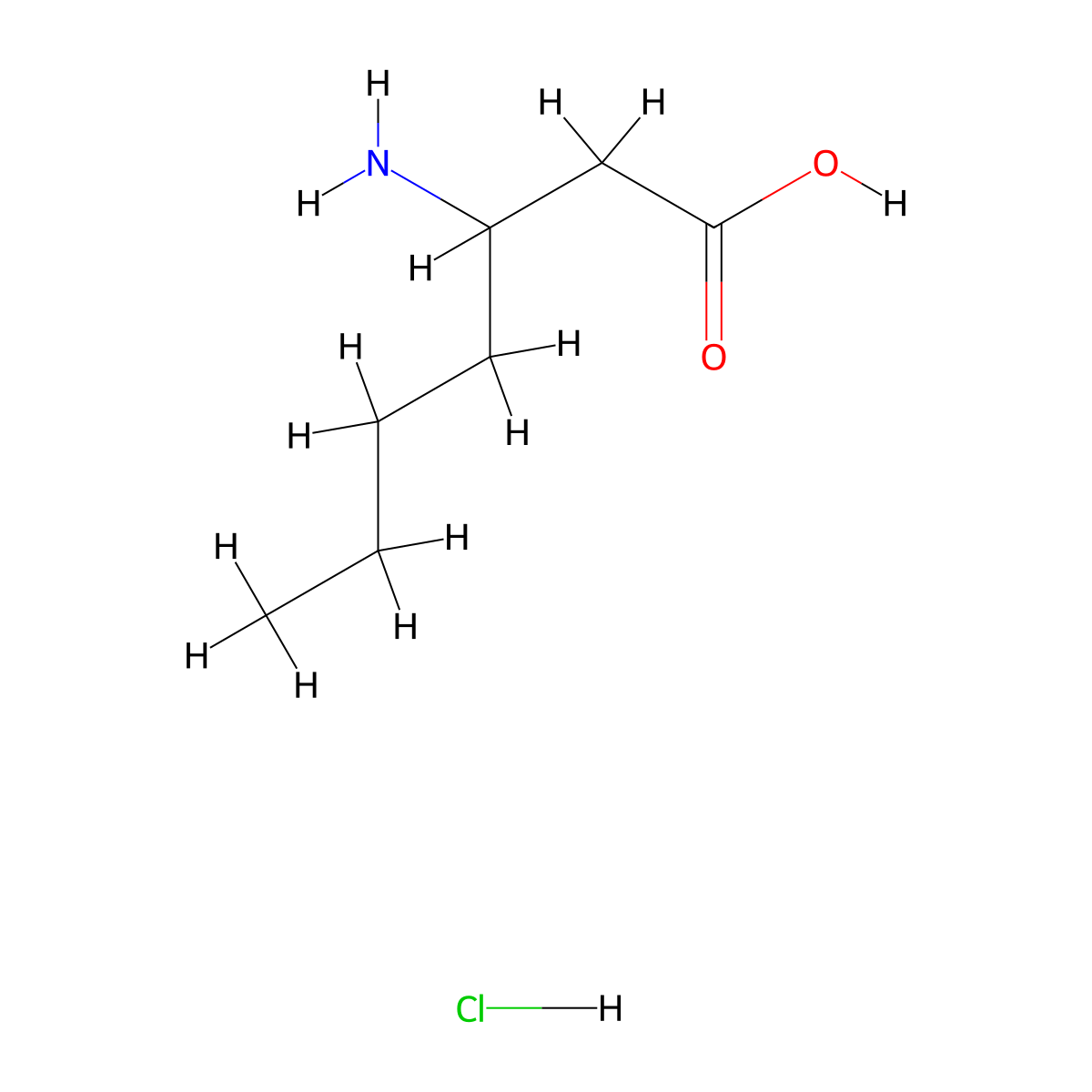 3-Aminoheptanoic acid hydrochloride molecular structure, CAS 80914-39-2