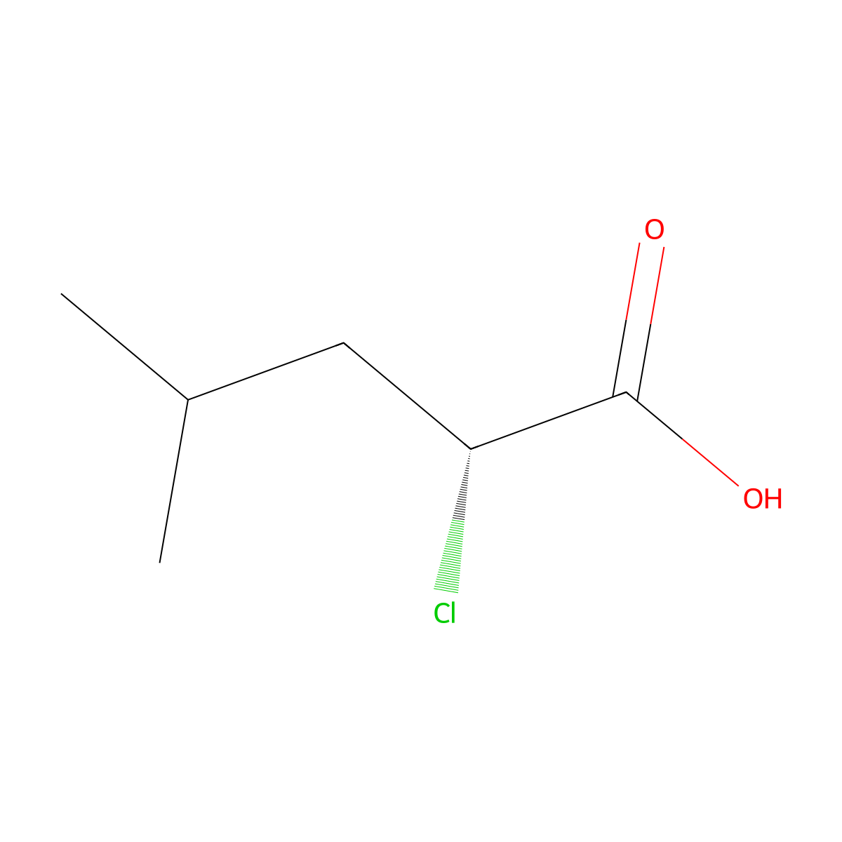(R)-2-Chloro-4-methylpentanoic acid molecular structure, CAS 80919-74-0