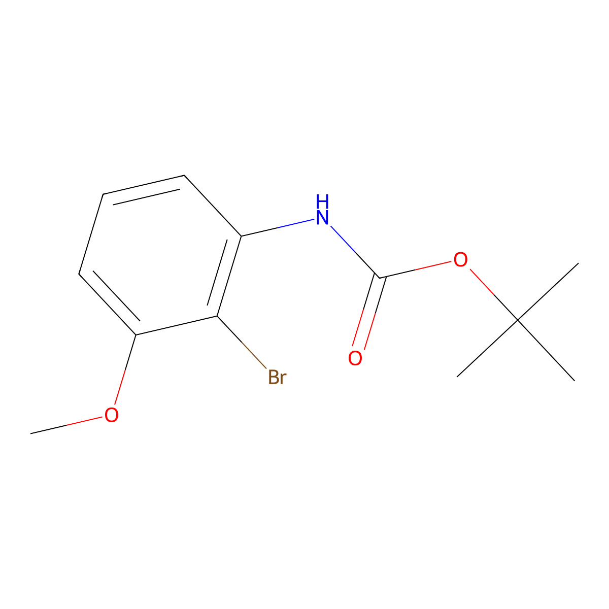 (2-Bromo-3-methoxyphenyl)carbamic acid tert-butyl ester molecular structure, CAS 809231-02-5