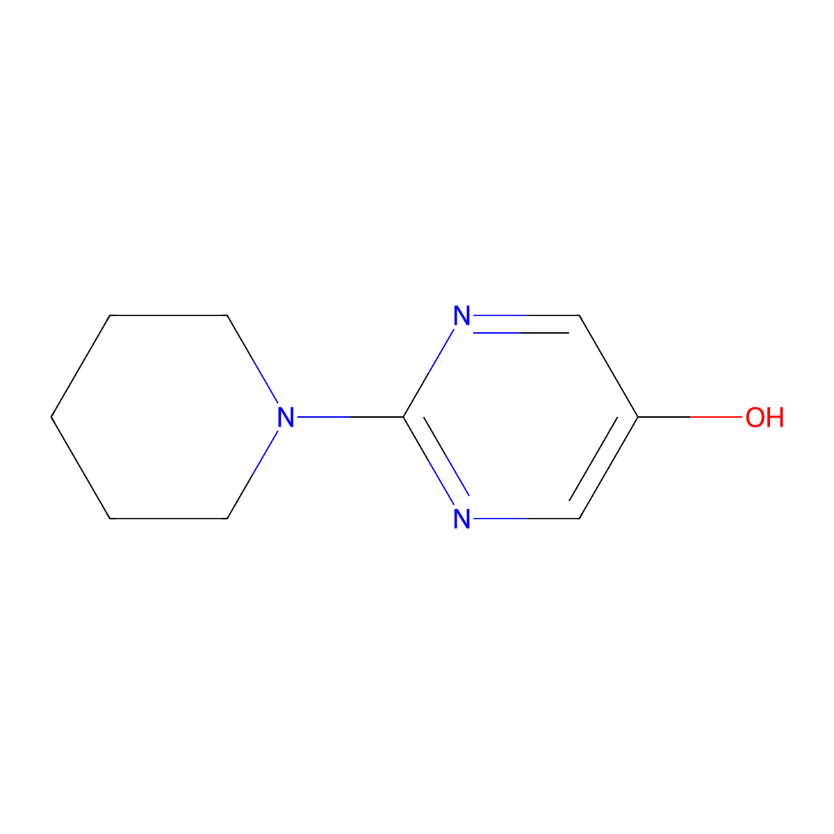 2-(Piperidin-1-yl)pyrimidin-5-ol molecular structure, CAS 809236-47-3