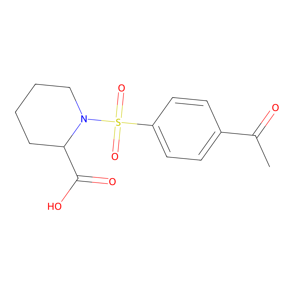 1-(4-Acetylbenzenesulfonyl)piperidine-2-carboxylic acid molecular structure, CAS 809240-69-5