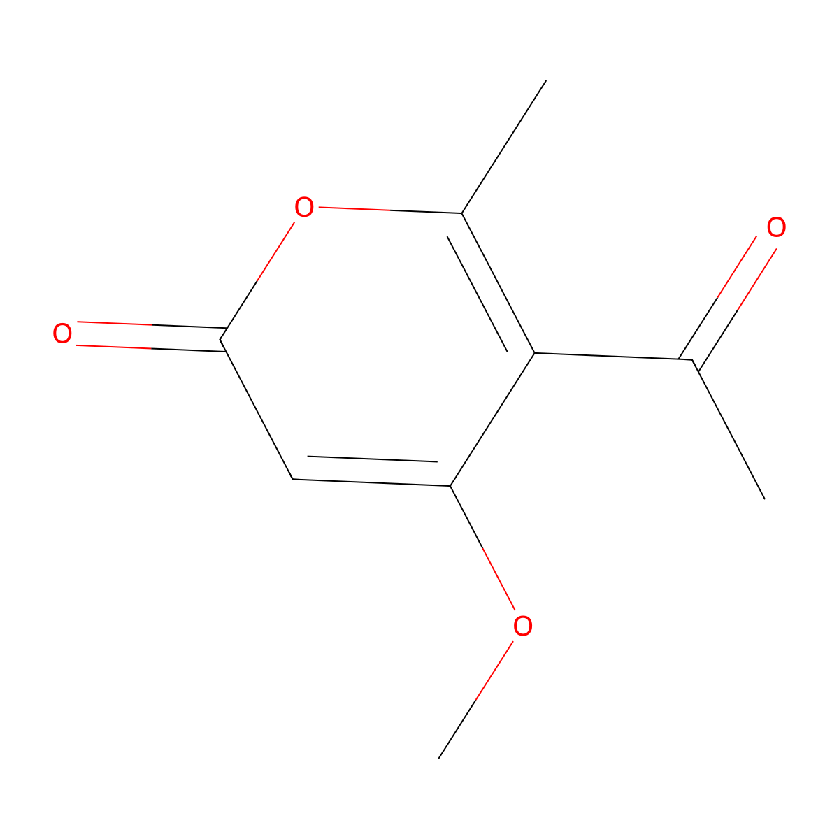 2H-Pyran-2-one, 5-acetyl-4-methoxy-6-methyl- molecular structure, CAS 80927-97-5