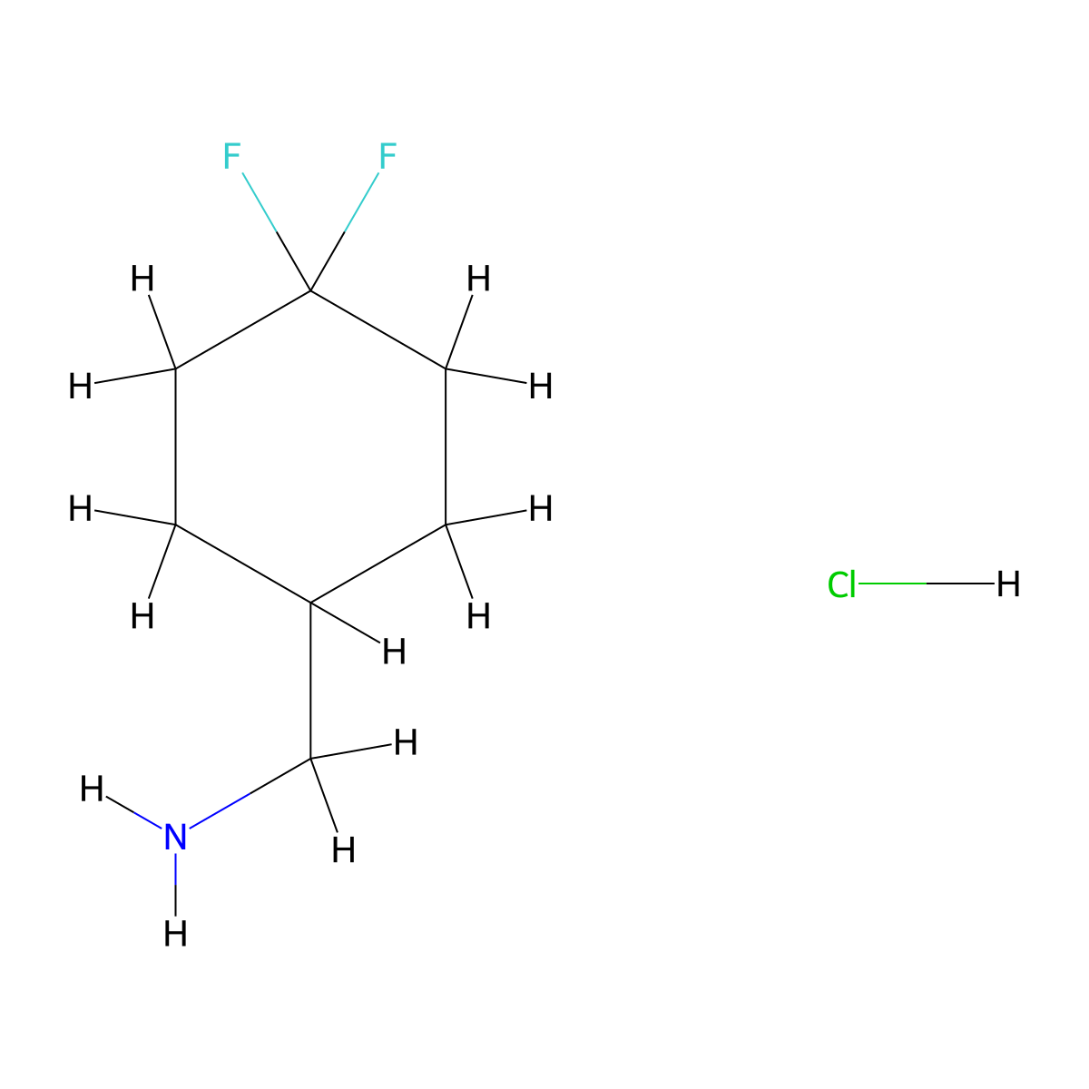 1-(4,4-Difluorocyclohexyl)methanamine hydrochloride molecular structure, CAS 809273-65-2