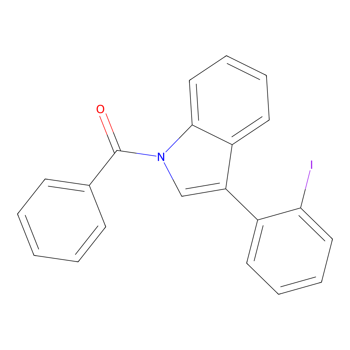 (3-(2-Iodophenyl)-1H-indol-1-yl)(phenyl)methanone molecular structure, CAS 809274-68-8