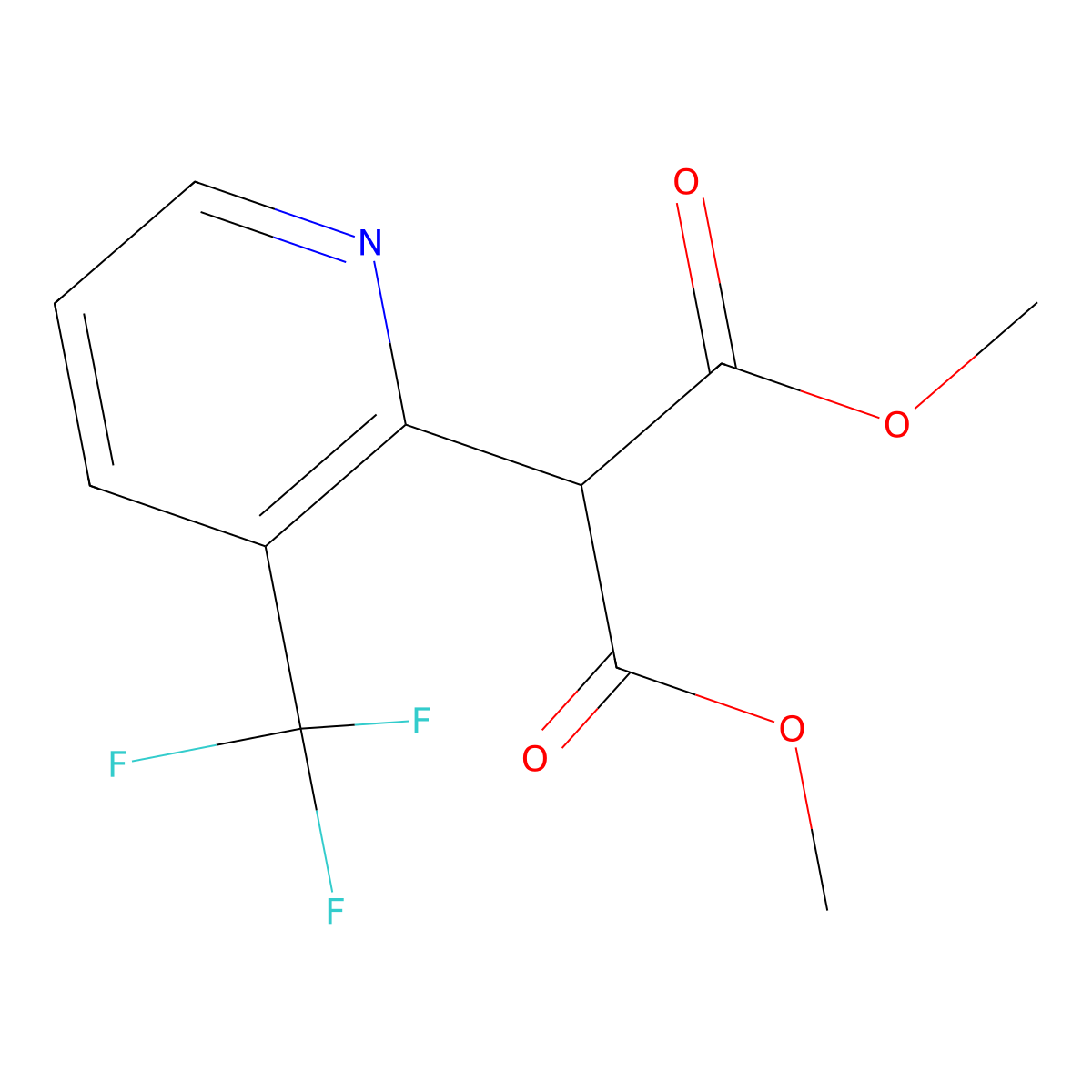 Dimethyl 2-(3-(trifluoromethyl)pyridin-2-yl)malonate molecular structure, CAS 809276-86-6