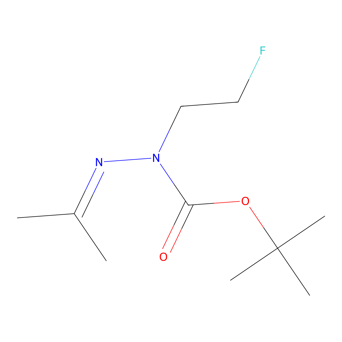 N-(2-fluoroethyl)-N'-(propan-2-ylidene)(tert-butoxy)carbohydrazide molecular structure, CAS 809282-56-2