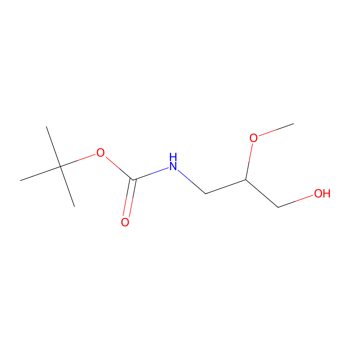 tert-butyl N-[(2S)-3-hydroxy-2-methoxypropyl]carbamate molecular structure, CAS 809289-00-7