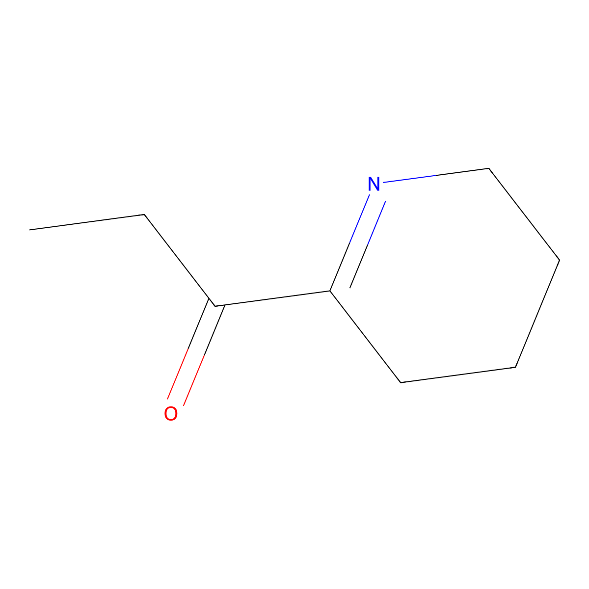 2-Propionyl-3,4,5,6-tetrahydropyridine molecular structure, CAS 80933-75-1