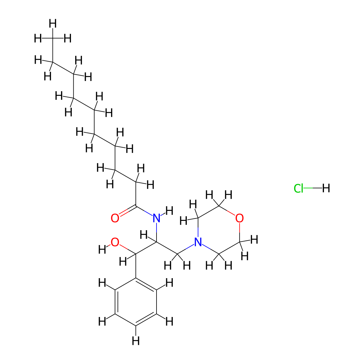 PDMP hydrochloride molecular structure, CAS 80938-69-8