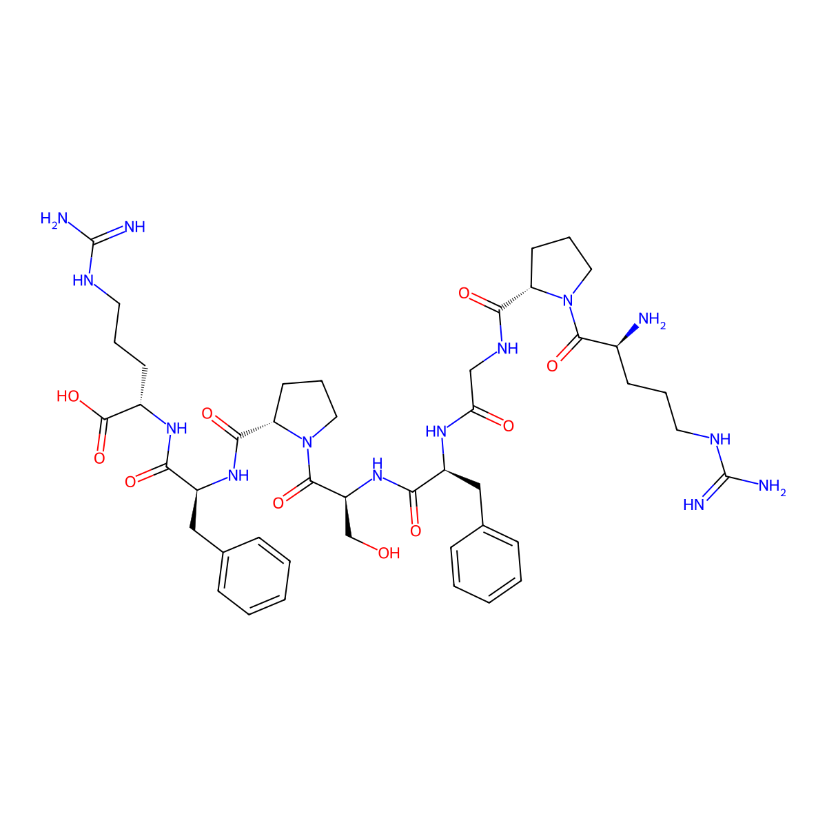bradykinin, des-Pro(3)- molecular structure, CAS 80943-05-1