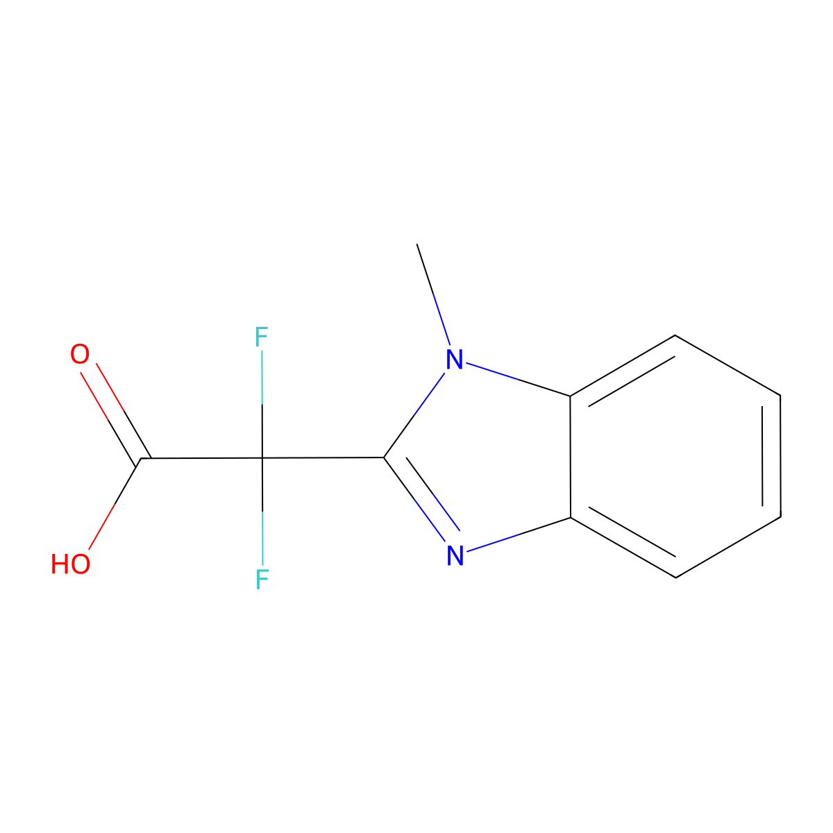 2,2-difluoro-2-(1-methyl-1H-1,3-benzodiazol-2-yl)acetic acid molecular structure, CAS 80944-03-2