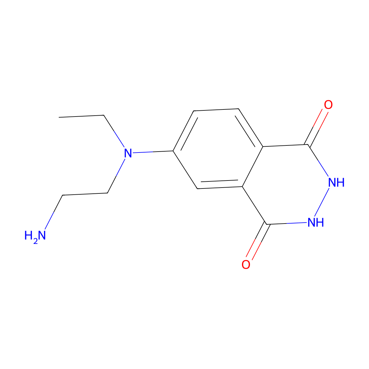 6-(N-(4-Aminoethyl)-N-ethyl)amino-2,3-dihydro-1,4-phthalazine-1,4-dione molecular structure, CAS 80944-67-8
