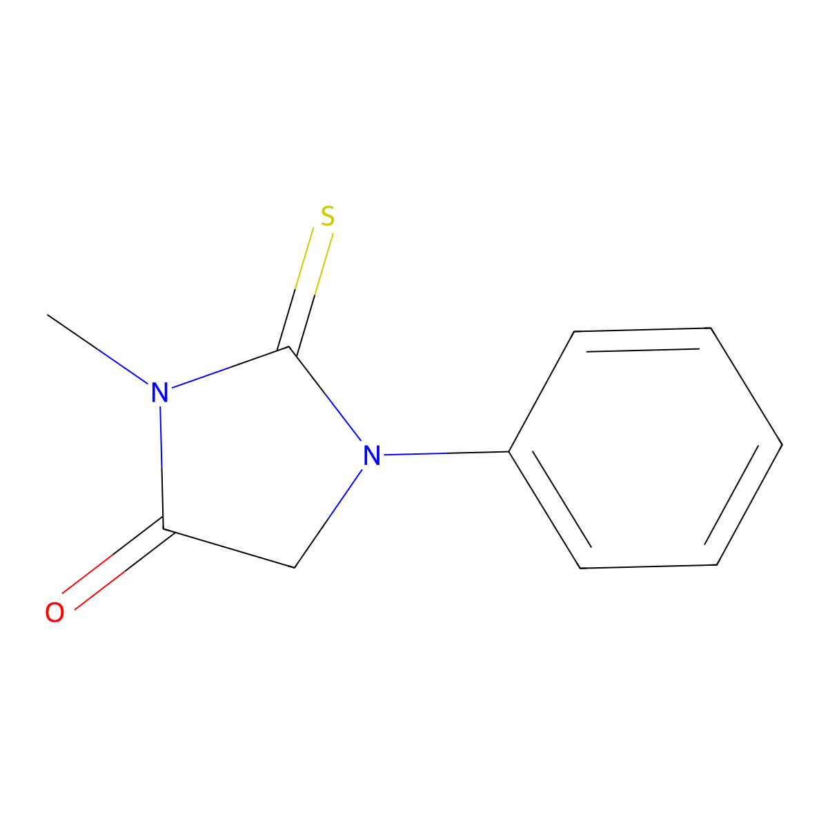 3-Methyl-1-phenyl-2-thioxoimidazolidin-4-one molecular structure, CAS 80944-82-7