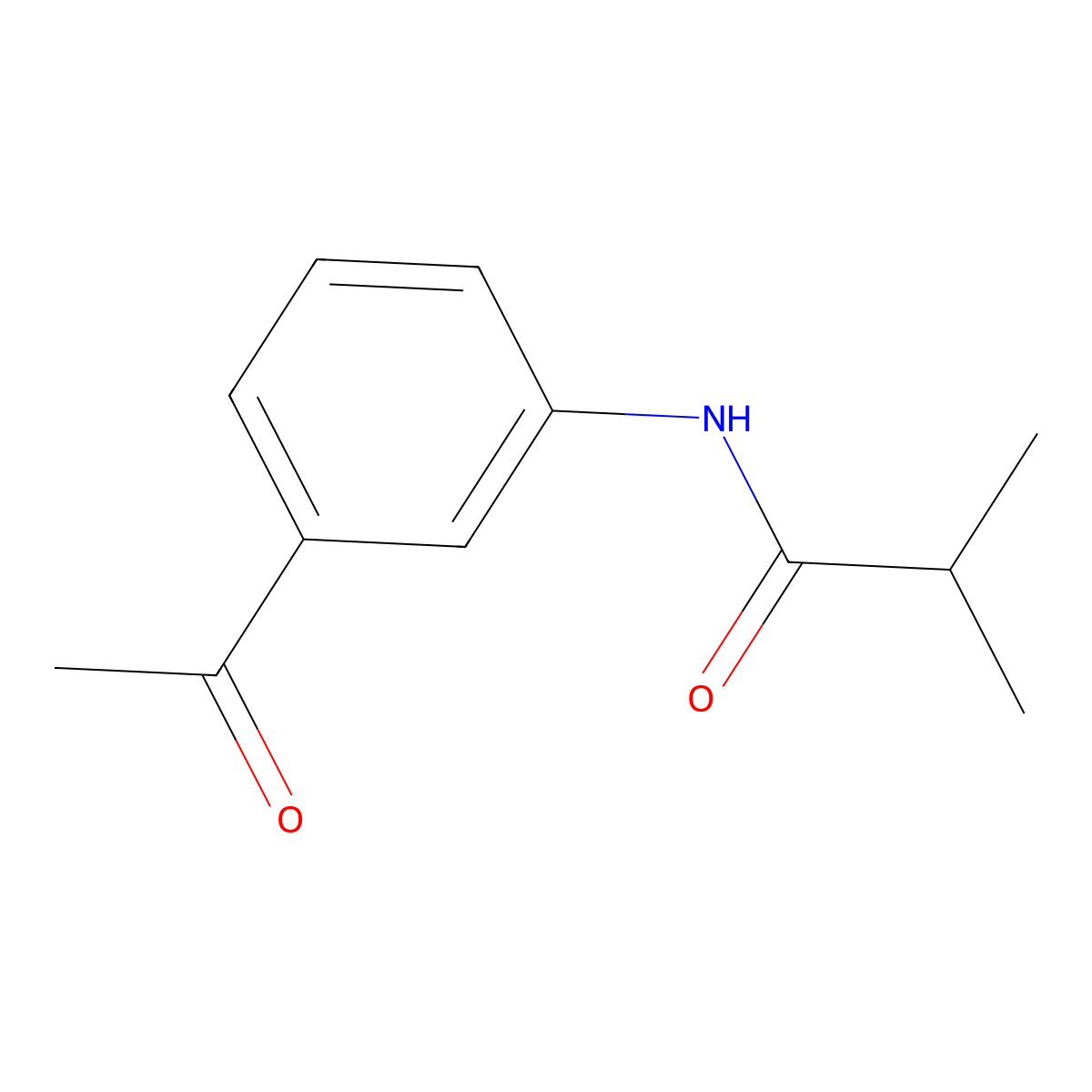 N-(3-acetylphenyl)-2-methylpropanamide molecular structure, CAS 80945-16-0