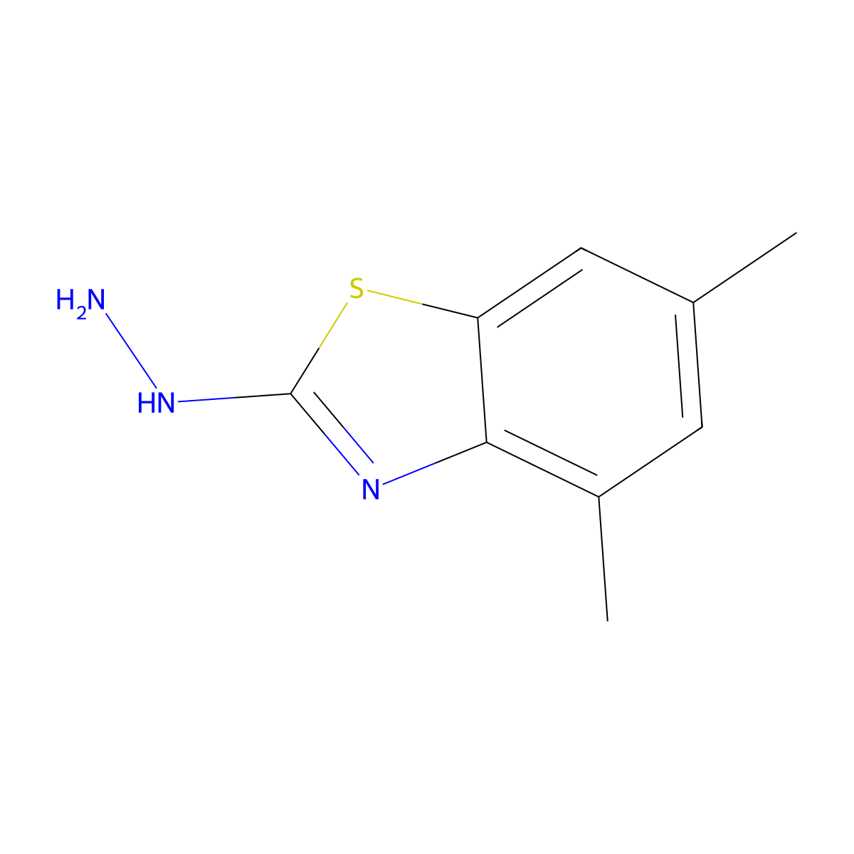 (4,6-Dimethyl-benzothiazol-2-yl)-hydrazine molecular structure, CAS 80945-72-8