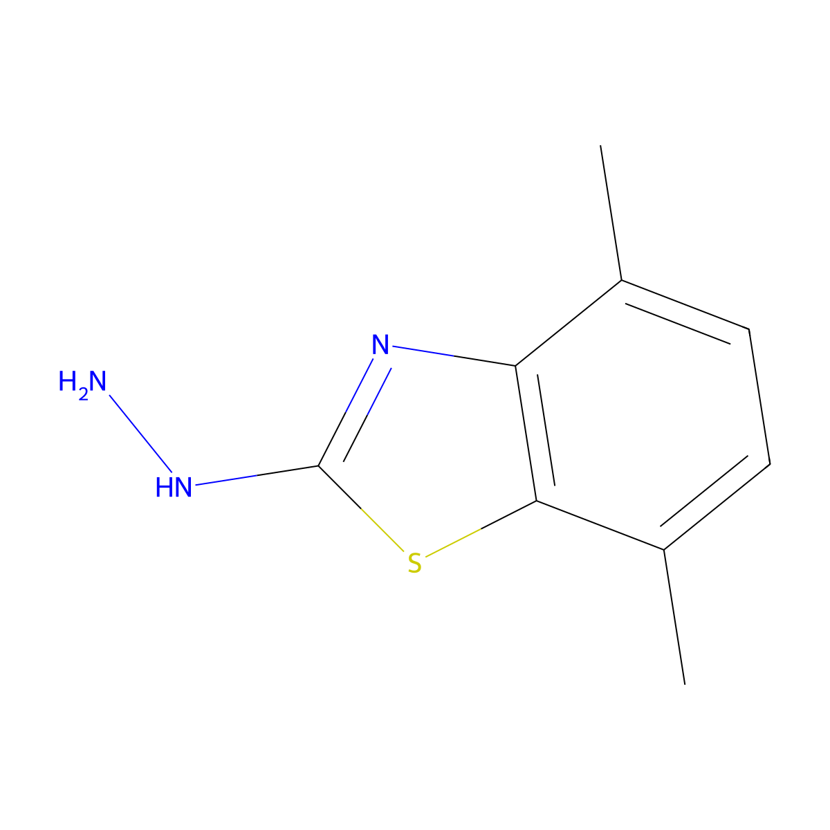 2-Hydrazino-4,7-dimethyl-1,3-benzothiazole molecular structure, CAS 80945-73-9