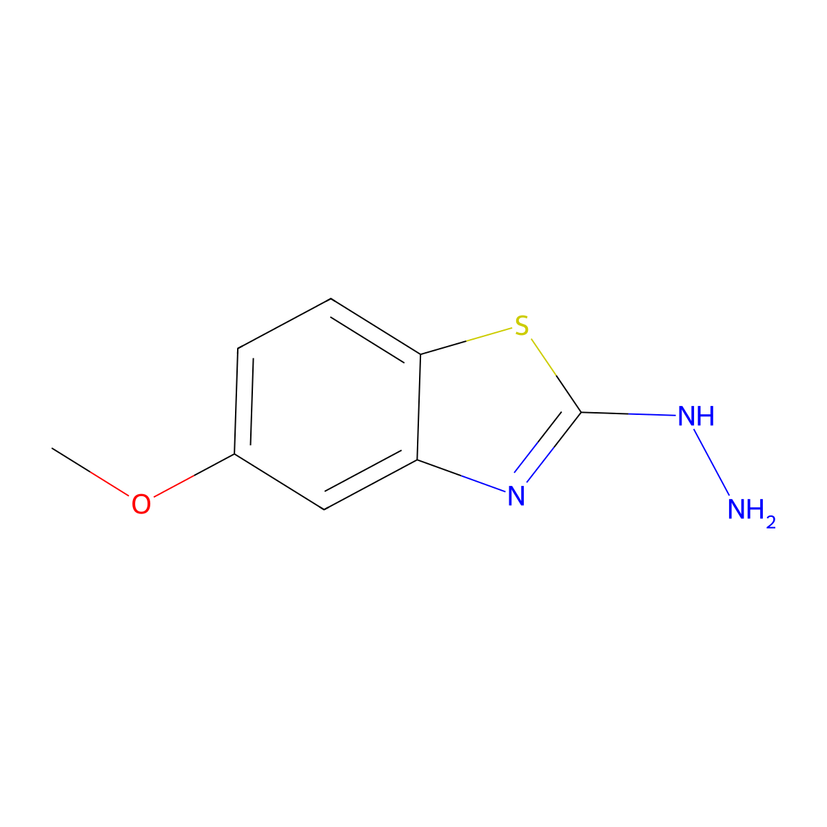 2-Hydrazino-5-methoxy-1,3-benzothiazole molecular structure, CAS 80945-74-0