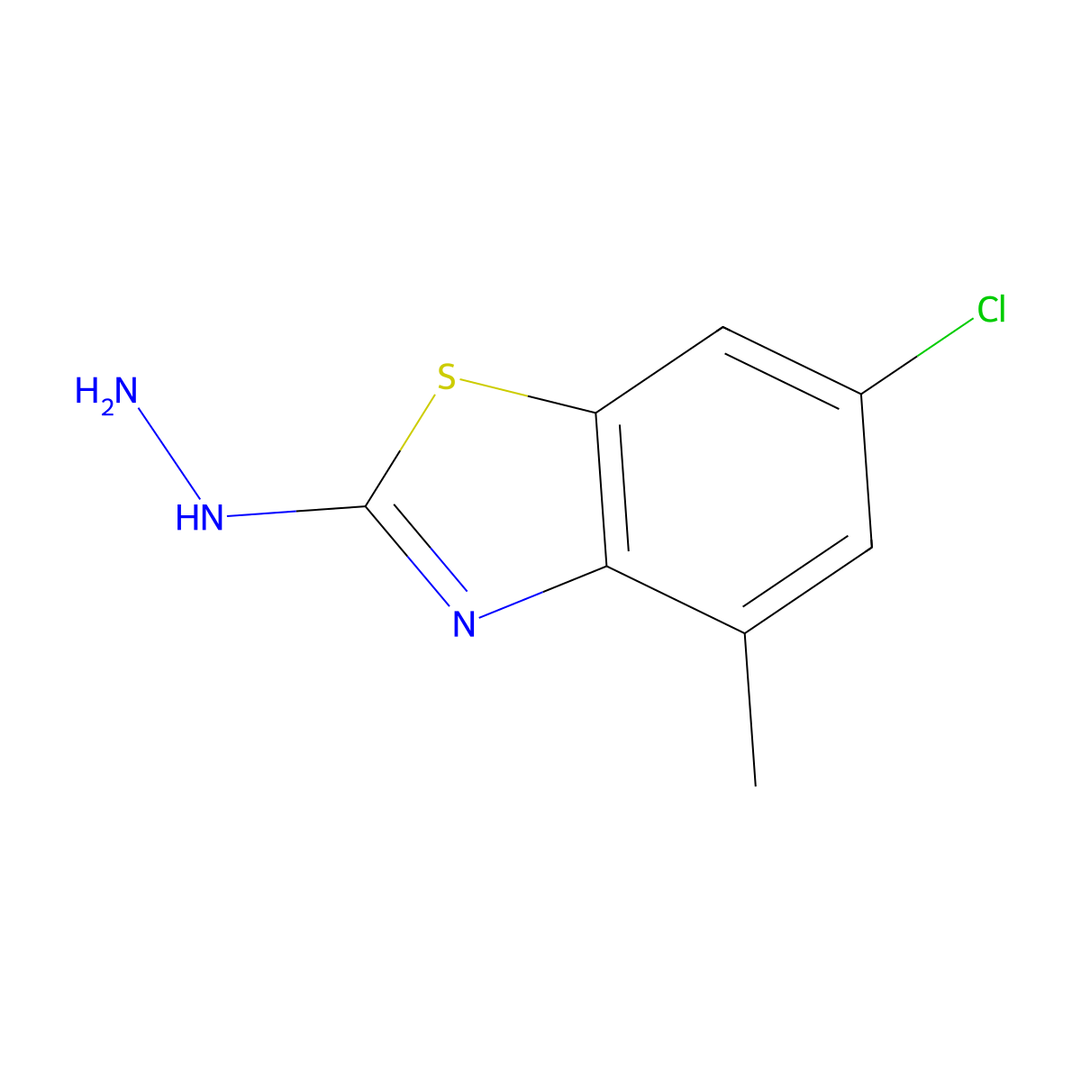 6-Chloro-2-hydrazinylidene-4-methyl-2,3-dihydro-1,3-benzothiazole molecular structure, CAS 80945-75-1