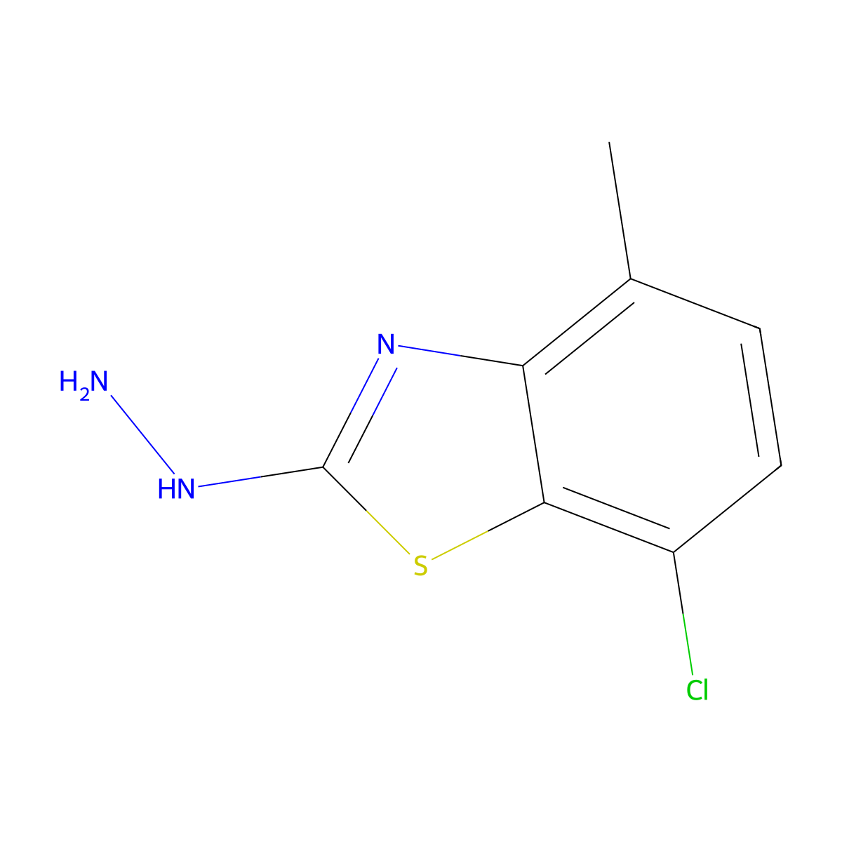 7-Chloro-2-hydrazino-4-methyl-1,3-benzothiazole molecular structure, CAS 80945-76-2