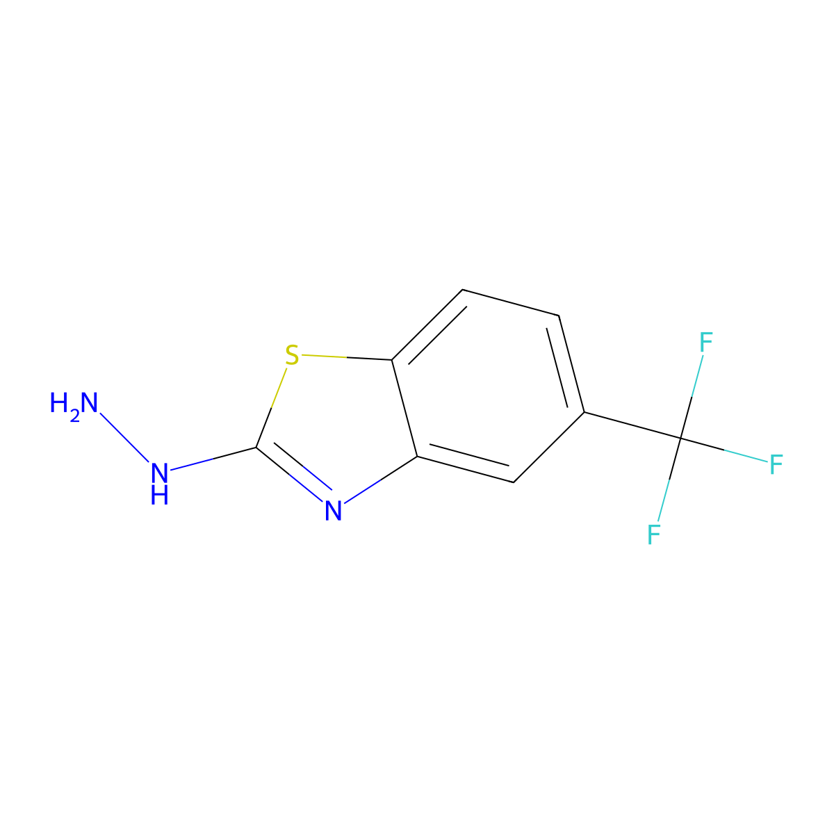 2-Hydrazino-5-(trifluoromethyl)-1,3-benzothiazole molecular structure, CAS 80945-79-5