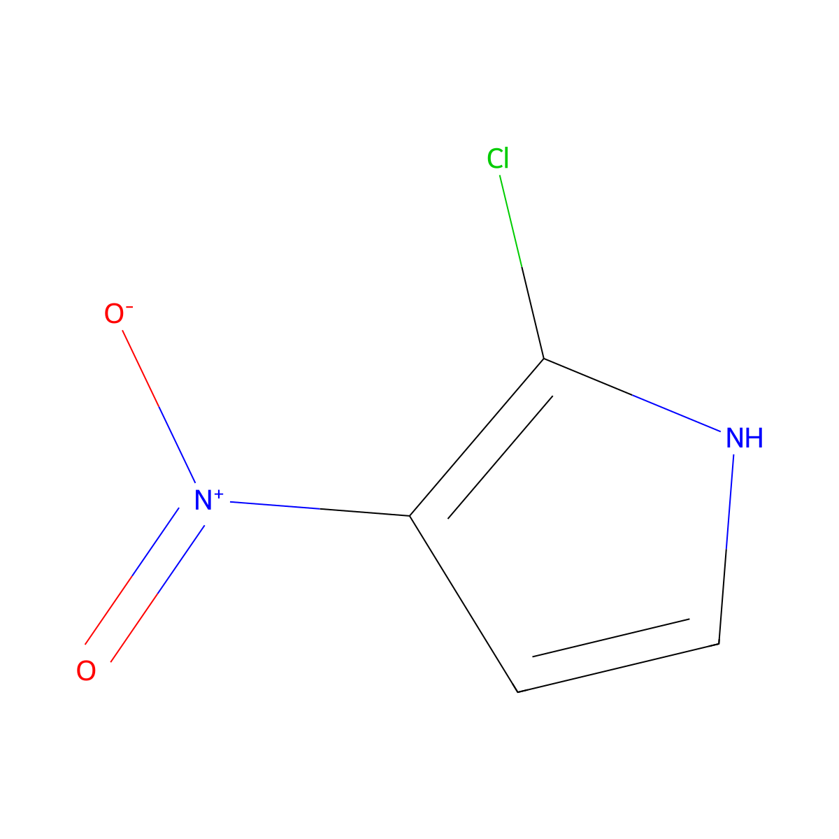 2-chloro-3-nitro-1H-pyrrole molecular structure, CAS 80947-09-7