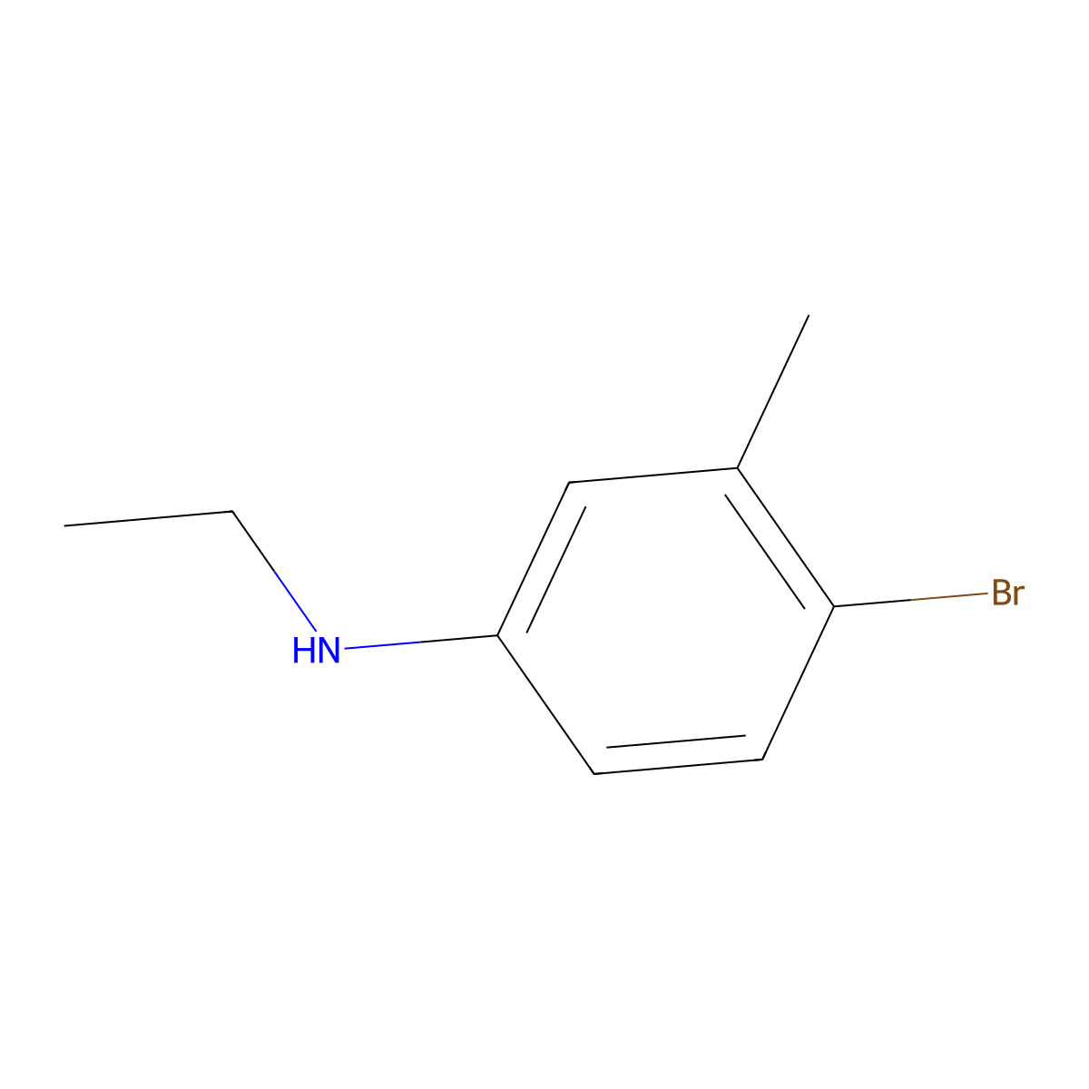 4-bromo-N-ethyl-3-methylaniline molecular structure, CAS 80948-75-0