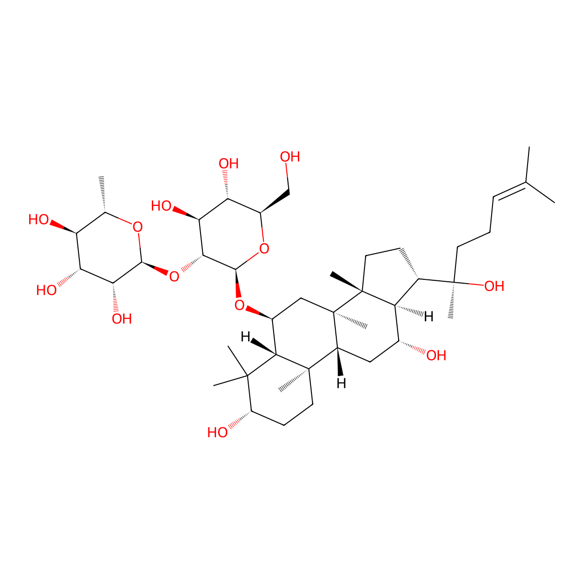 20R-Ginsenoside Rg2 molecular structure, CAS 80952-72-3