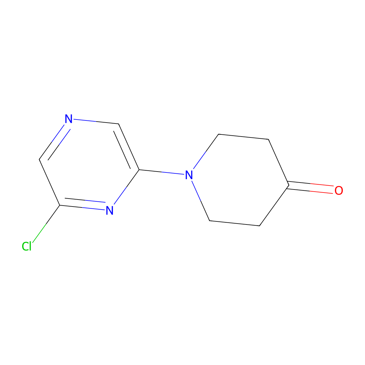 1-(6-Chloropyrazin-2-yl)piperidin-4-one molecular structure, CAS 80959-07-5