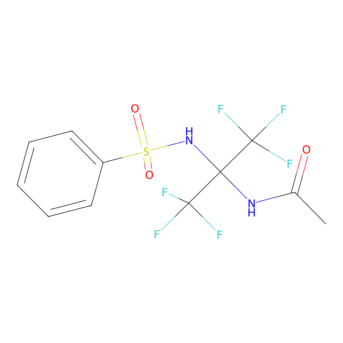 N-[2-(benzenesulfonamido)-1,1,1,3,3,3-hexafluoropropan-2-yl]acetamide molecular structure, CAS 80961-91-7