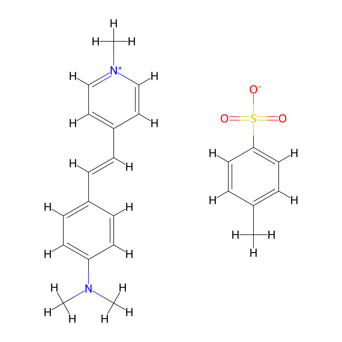 4-(4-(Dimethylamino)styryl)-1-methylpyridin-1-ium 4-methylbenzenesulfonate molecular structure, CAS 80969-52-4