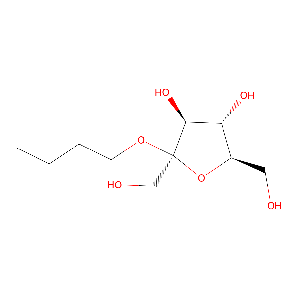 Butyl fructofuranoside molecular structure, CAS 80971-60-4