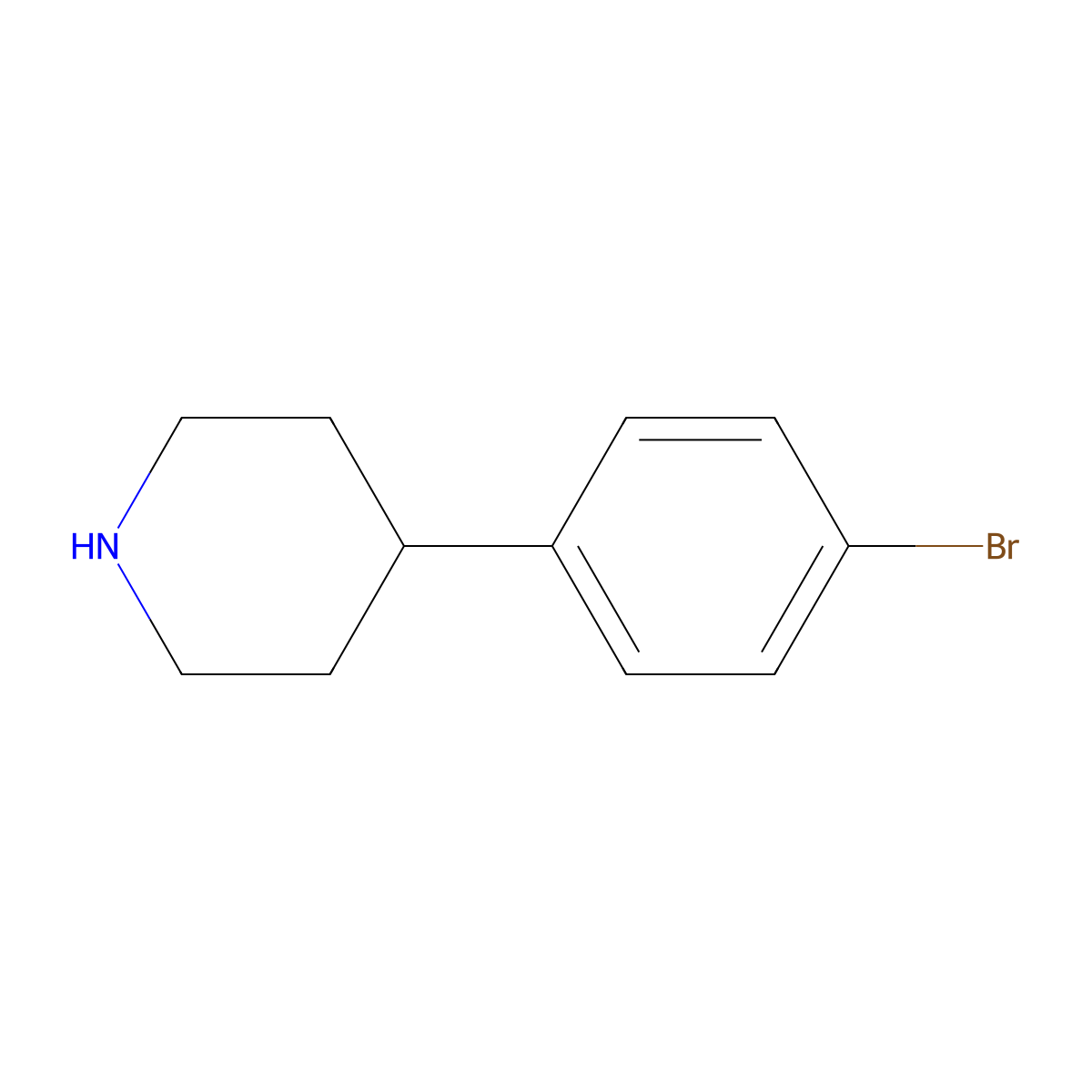 4-(4-Bromophenyl)piperidine molecular structure, CAS 80980-89-8