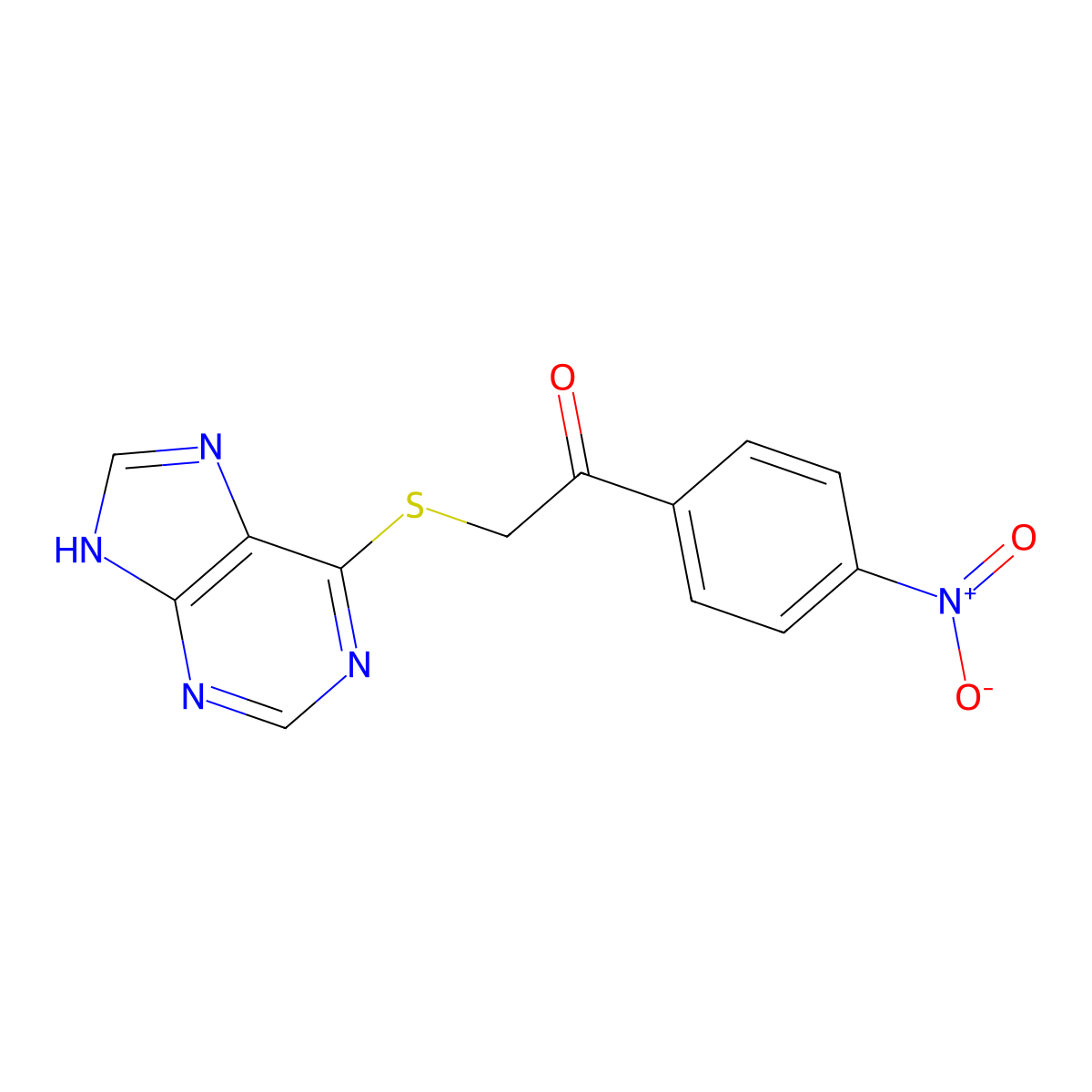 1-(4-nitrophenyl)-2-(7H-purin-6-ylsulfanyl)ethanone molecular structure, CAS 80985-24-6