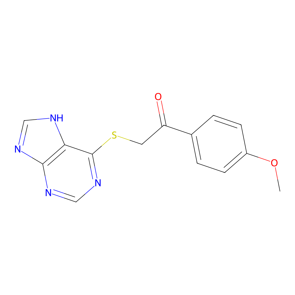 1-(4-methoxyphenyl)-2-(7H-purin-6-ylsulfanyl)ethanone molecular structure, CAS 80985-26-8