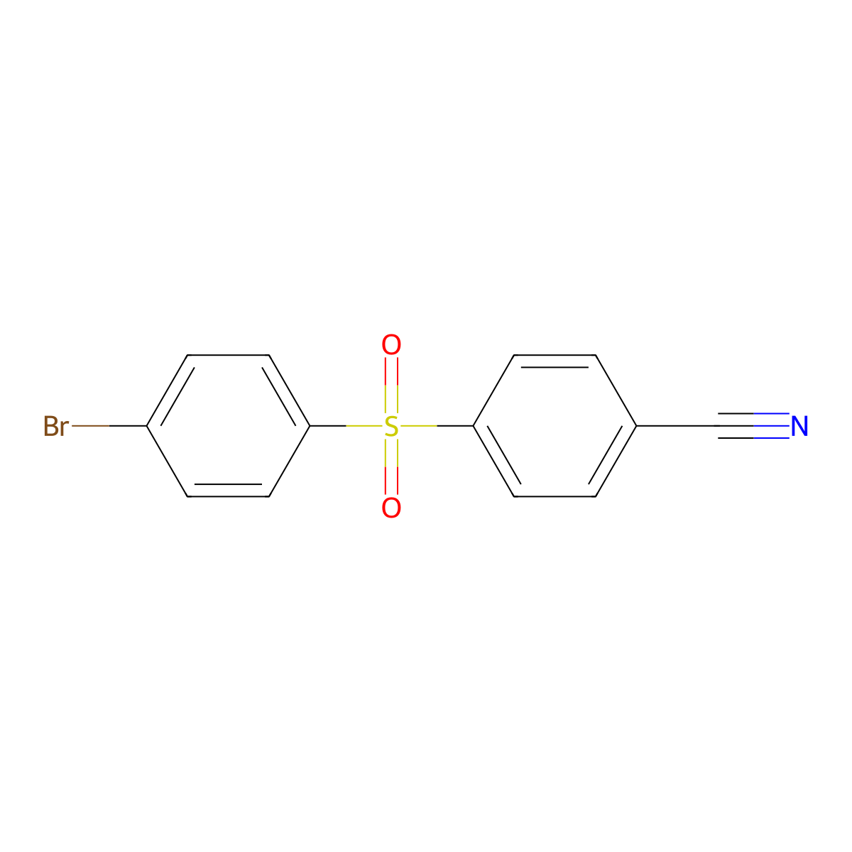 4-((4-Bromophenyl)sulfonyl)benzonitrile molecular structure, CAS 80988-12-1