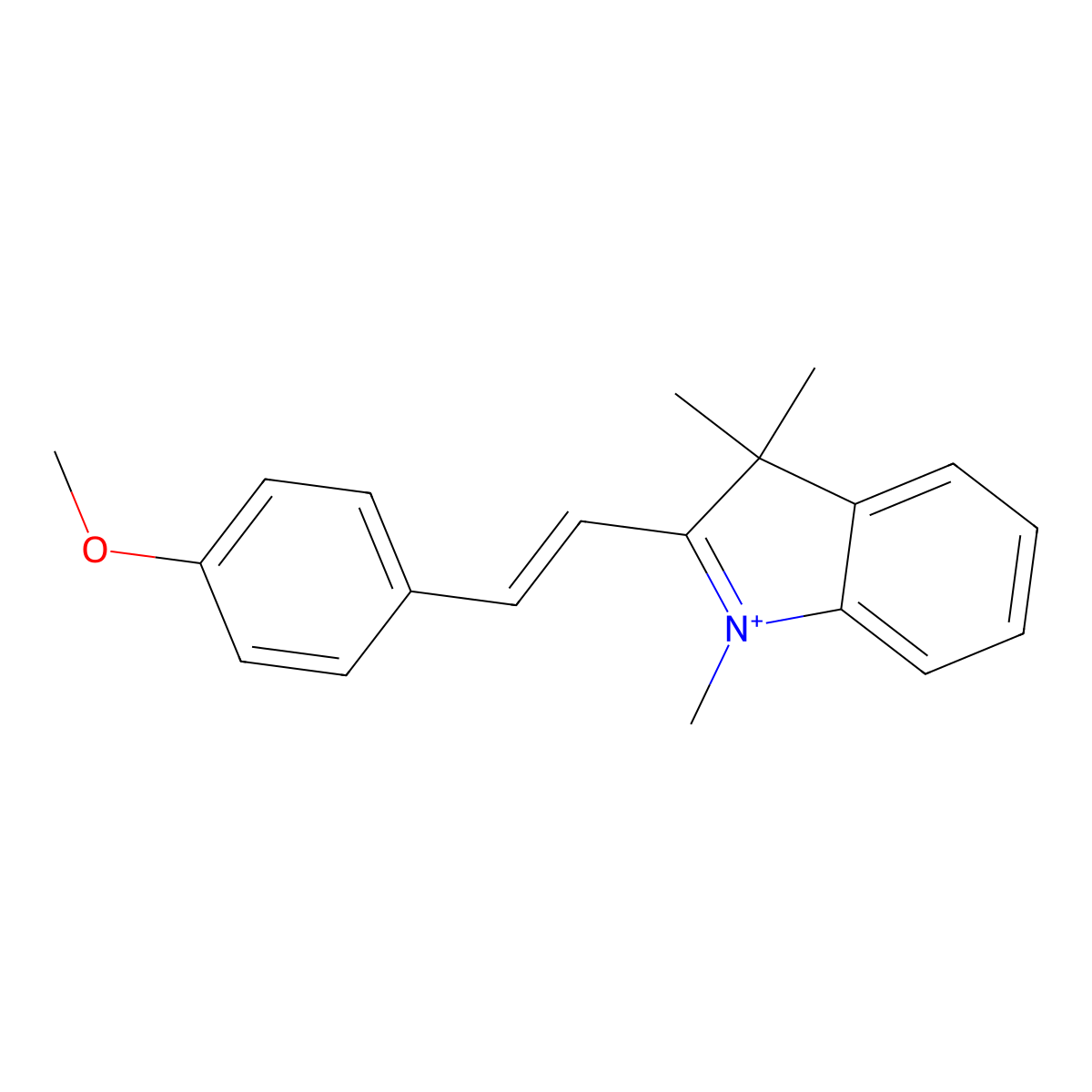 3H-Indolium, 2-[2-(4-methoxyphenyl)ethenyl]-1,3,3-trimethyl- molecular structure, CAS 80988-60-9