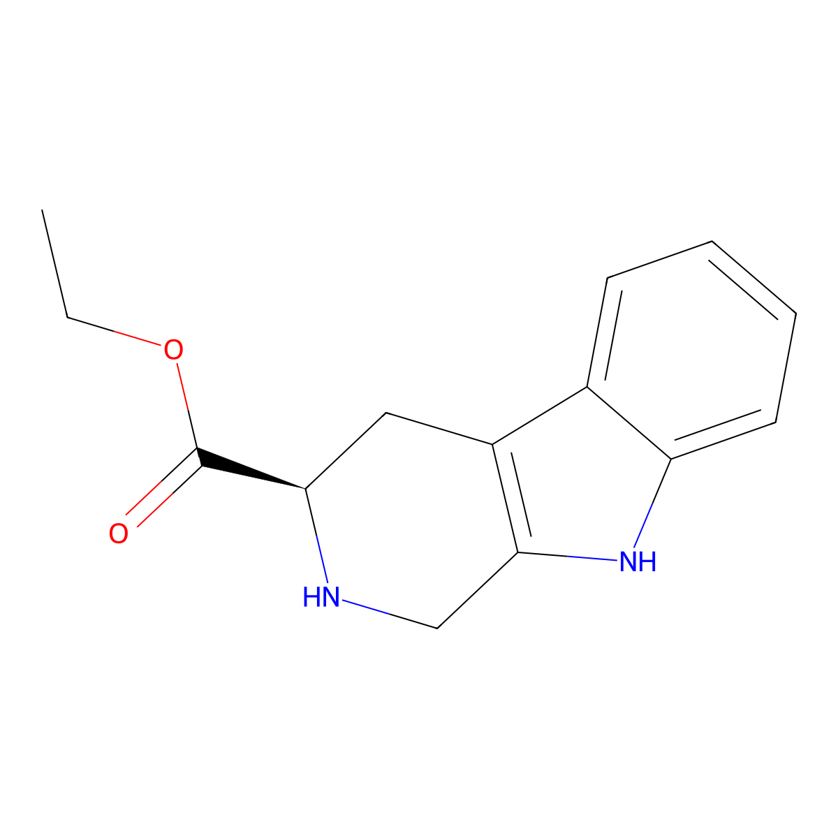 ethyl (3R)-1H,2H,3H,4H,9H-pyrido[3,4-b]indole-3-carboxylate molecular structure, CAS 80994-41-8