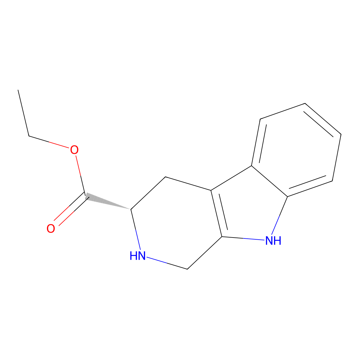ethyl (3S)-1H,2H,3H,4H,9H-pyrido[3,4-b]indole-3-carboxylate molecular structure, CAS 80994-42-9