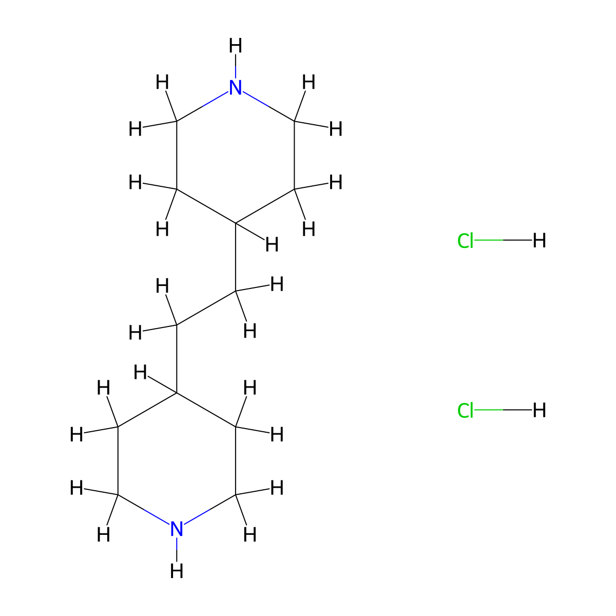 4,4'-Ethylenedipiperidine dihydrochloride molecular structure, CAS 80997-86-0