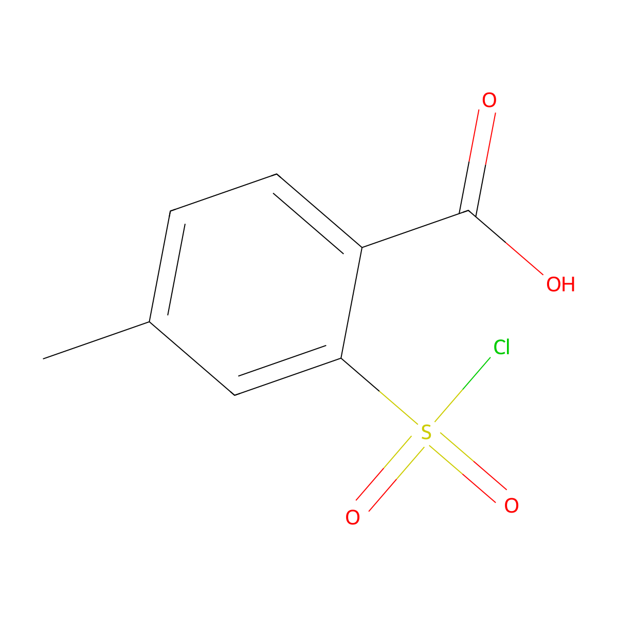 2-(Chlorosulfonyl)-4-methylbenzoic acid molecular structure, CAS 80998-71-6