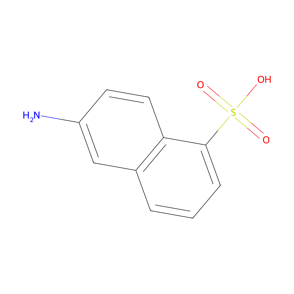 6-Aminonaphthalene-1-sulphonic acid molecular structure, CAS 81-05-0