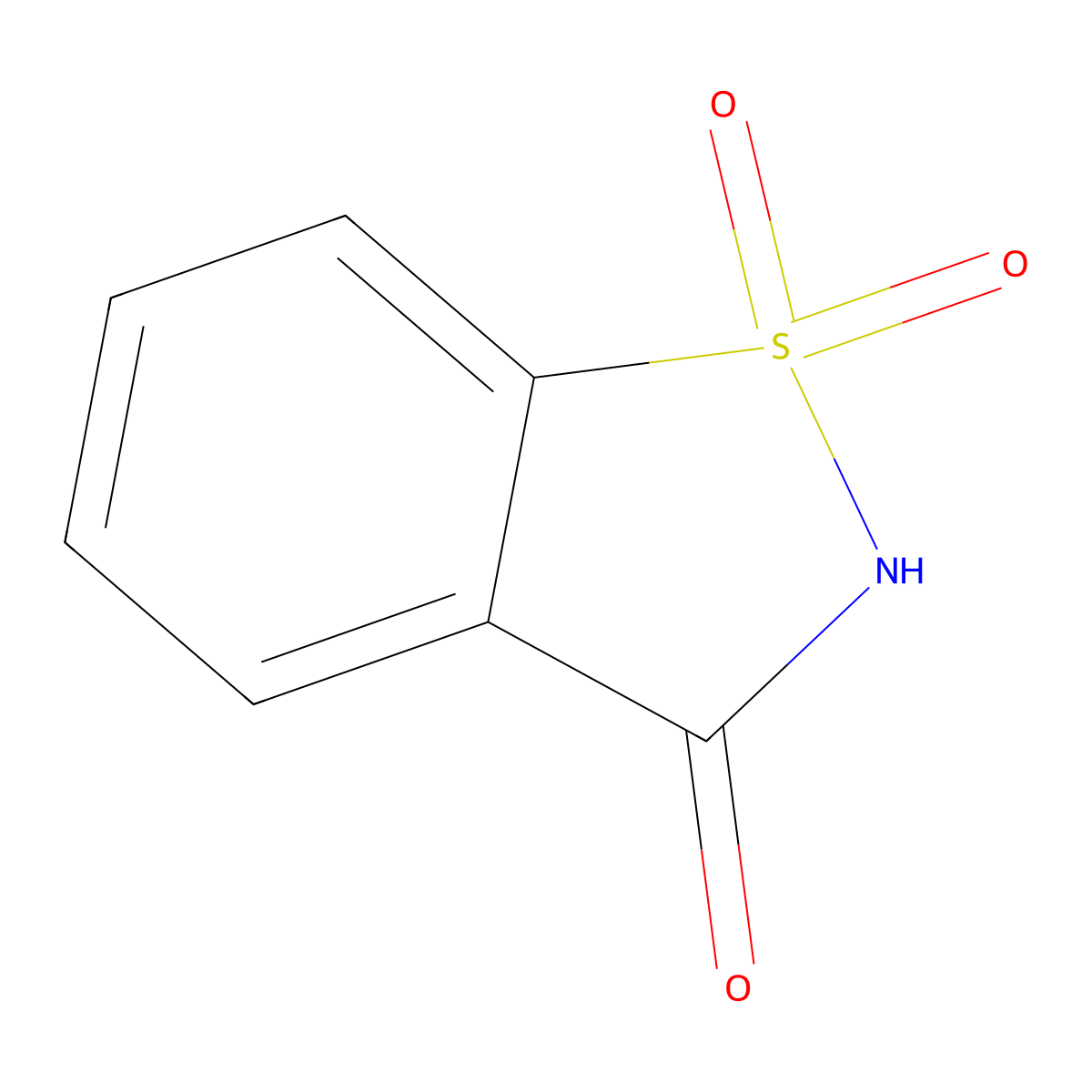 Saccharin molecular structure, CAS 81-07-2