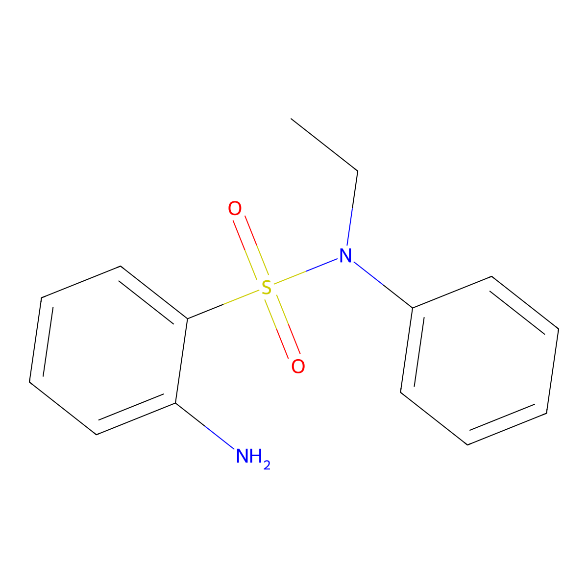 Benzenesulfonamide, 2-amino-N-ethyl-N-phenyl- molecular structure, CAS 81-10-7